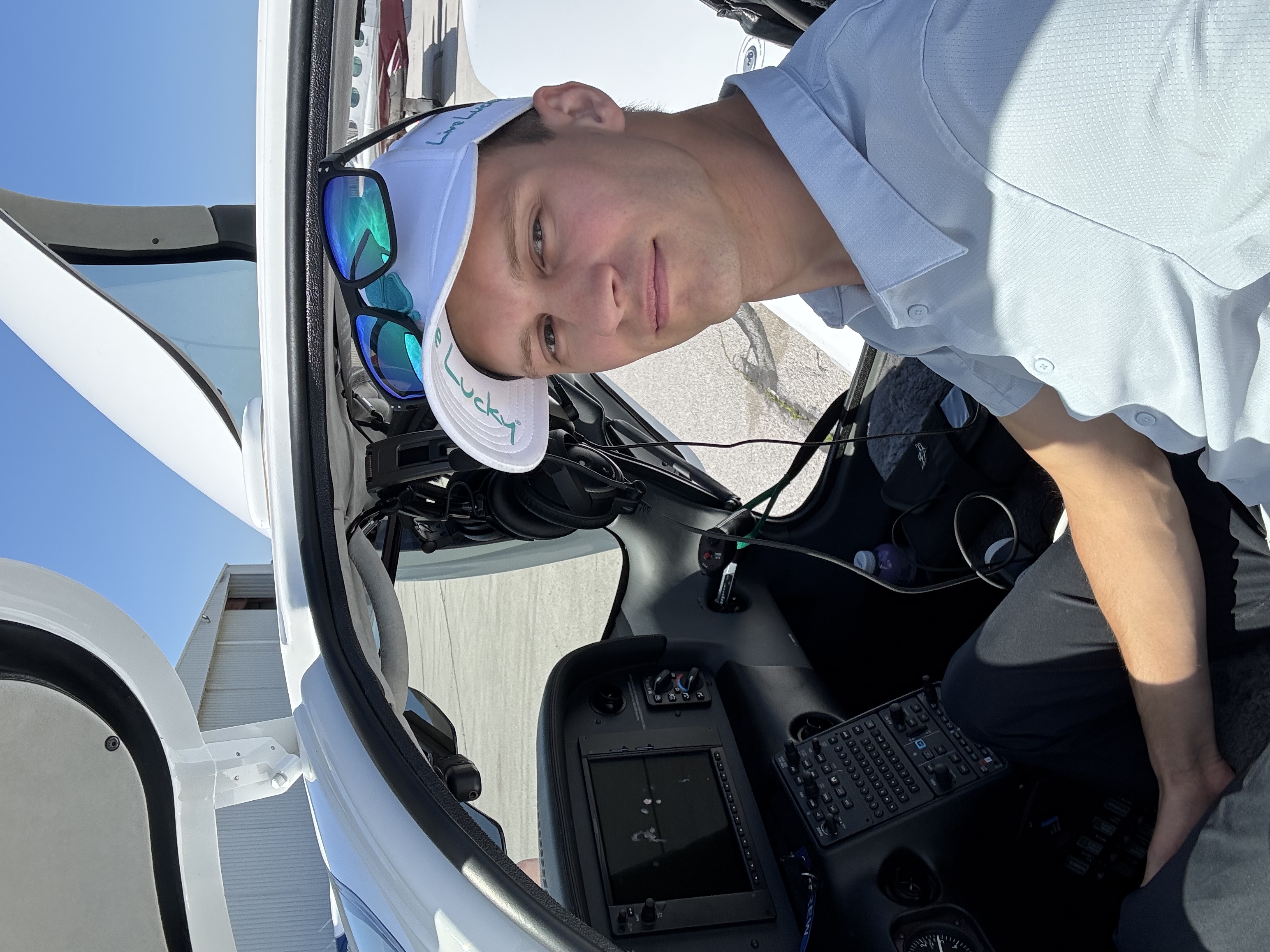 David Tancak in the cockpit
